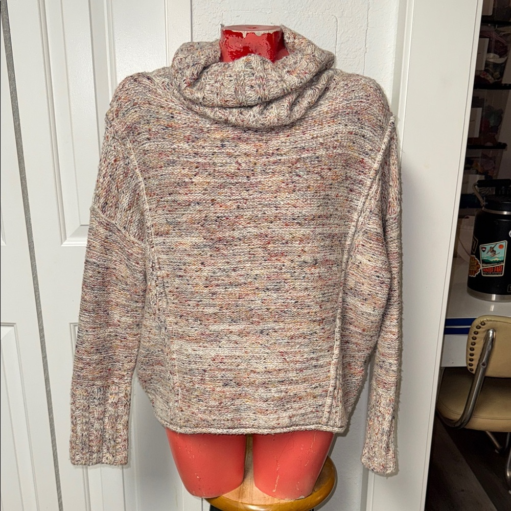 ANTHROPOLOGIE PILCRO Cozy Taupe Cowl Neck Sweater